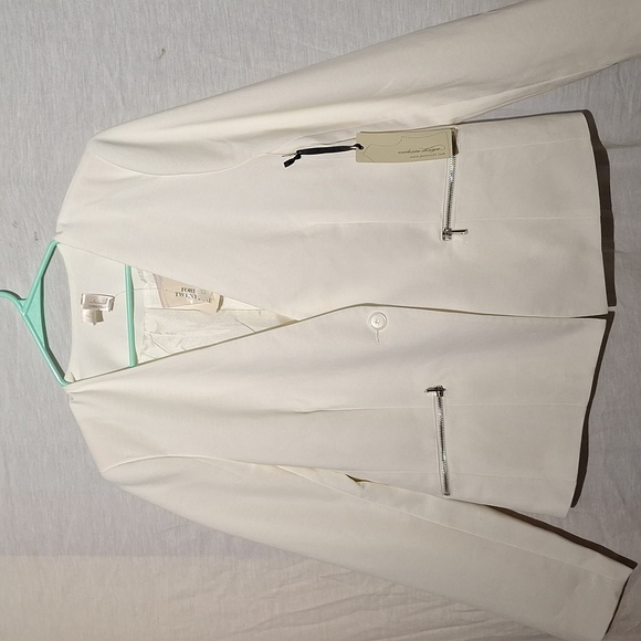 White Blazer, One Button, Tailored, Business Casual, Forever 21, Sz 10, NWT - Picture 7 of 12